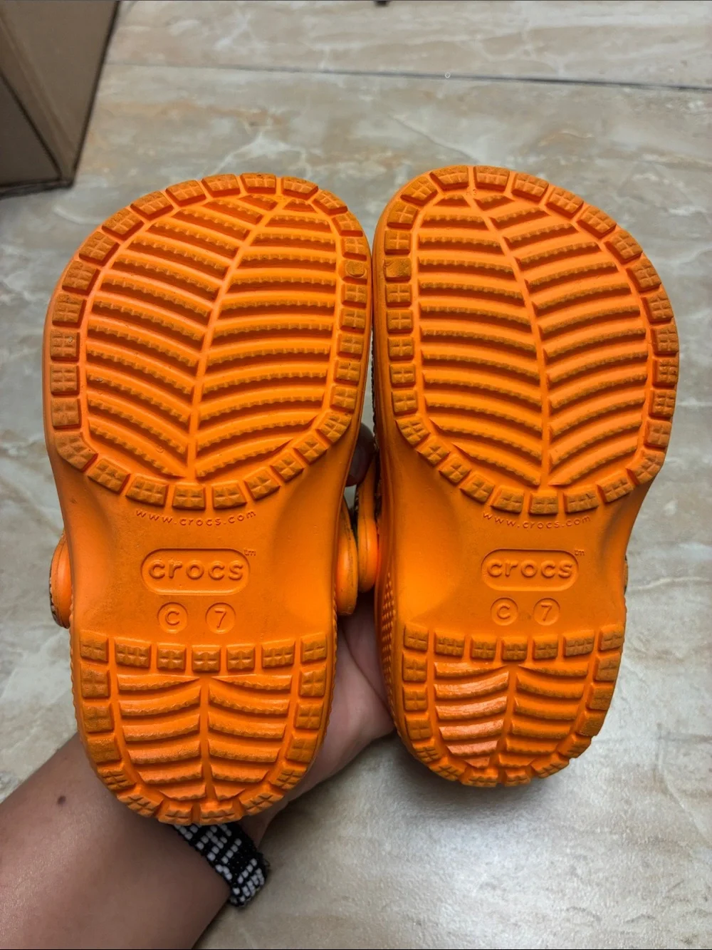 Toddler size 7 CROCS Clogs Jurassic World Dinosaur Orange Shoes